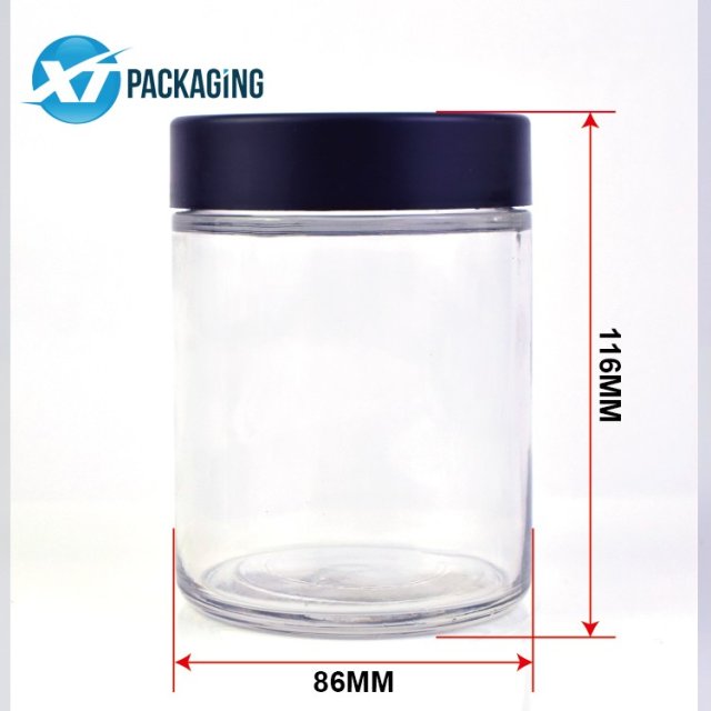 hemp packaging 1 oz 2 oz 3 oz 4 oz 18oz clear glass jar arch/flat child resistant cap/child proof jar