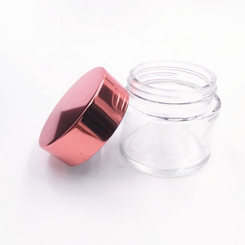 herb flower child proof Wide mouth 3.5g 3oz clear 90ml glass jar weeds storage bottle hermetic custom aluminum lid CBD CR cap