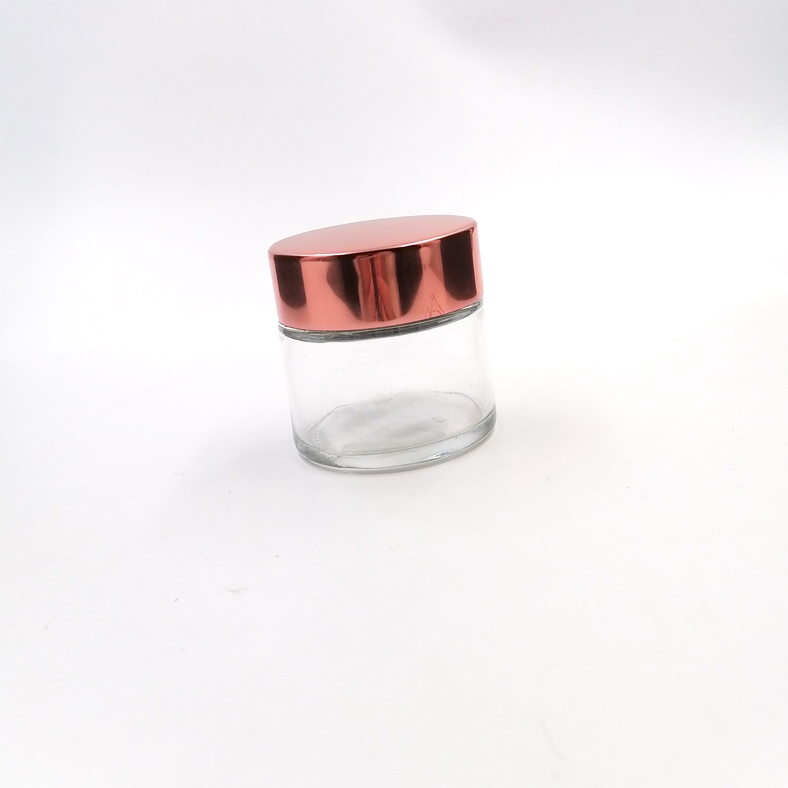 herb flower child proof Wide mouth 3.5g 3oz clear 90ml glass jar weeds storage bottle hermetic custom aluminum lid CBD CR cap