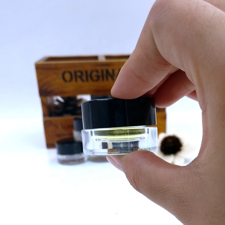 herbs oil bottle gram jars 3ml 3g empty glass concentrate containers with airtight black lids for oils waxes cosmetics eye cream