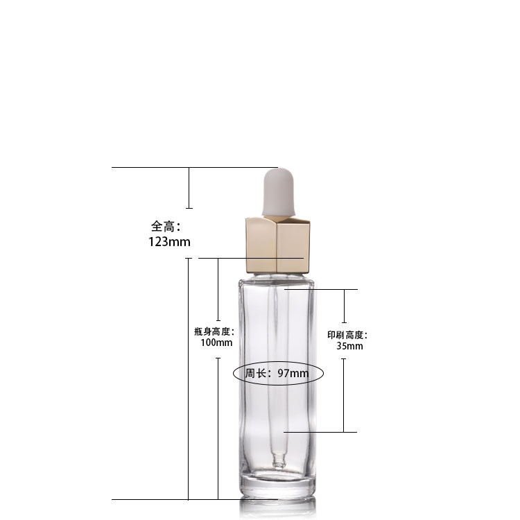 hexagonal dropper bottle clear dropper bottle cosmetic dropper bottle