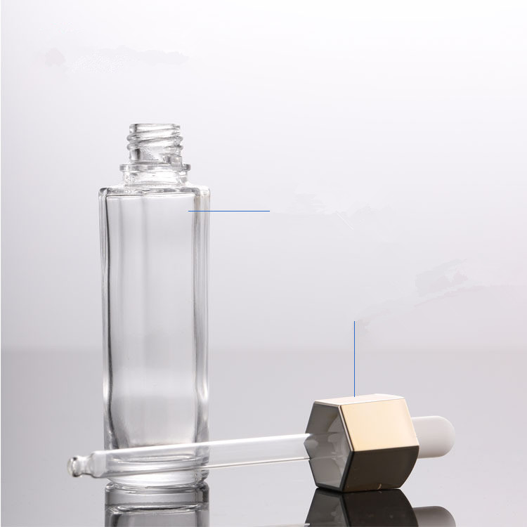 hexagonal dropper bottle clear dropper bottle cosmetic dropper bottle