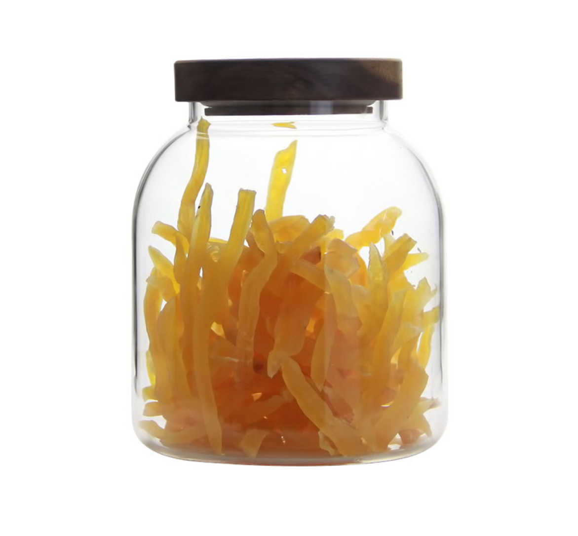 high borosilicate airtight glass jar with acacia wood lid