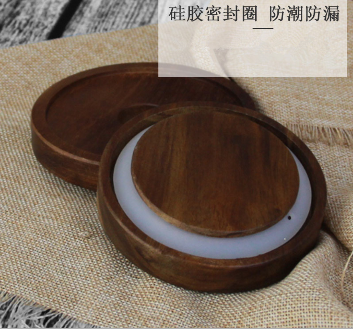 high borosilicate airtight glass jar with acacia wood lid