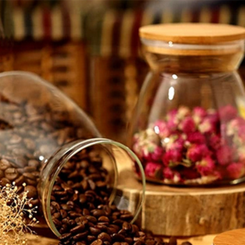 high borosilicate clear glass canister containe storage jar with stopper