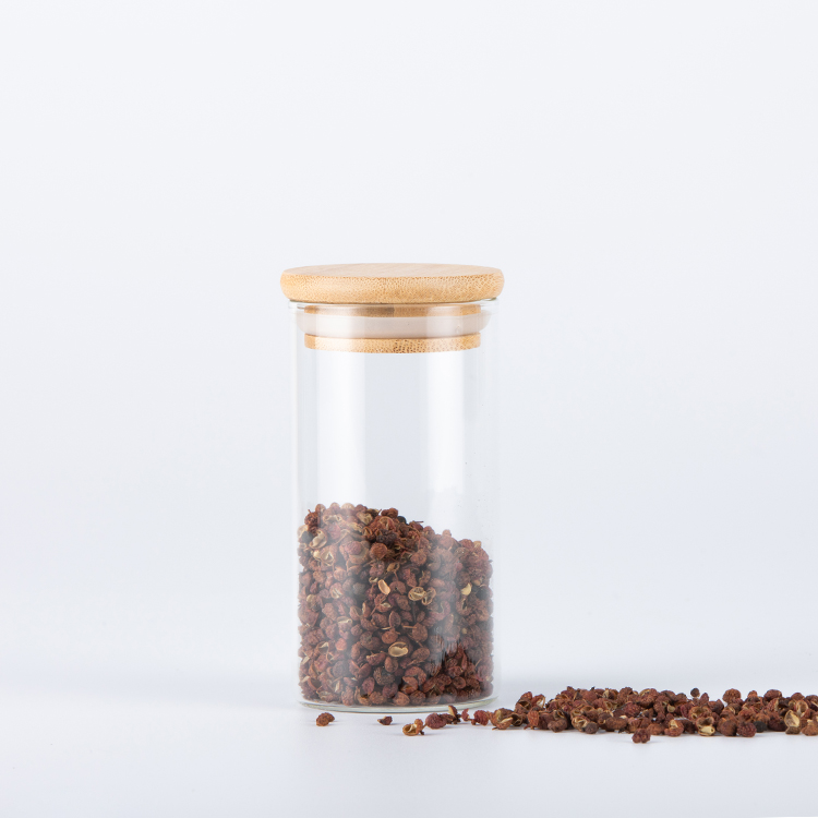 high borosilicate glass storage jar transparent glass jar clear glass jar with bamboo lid