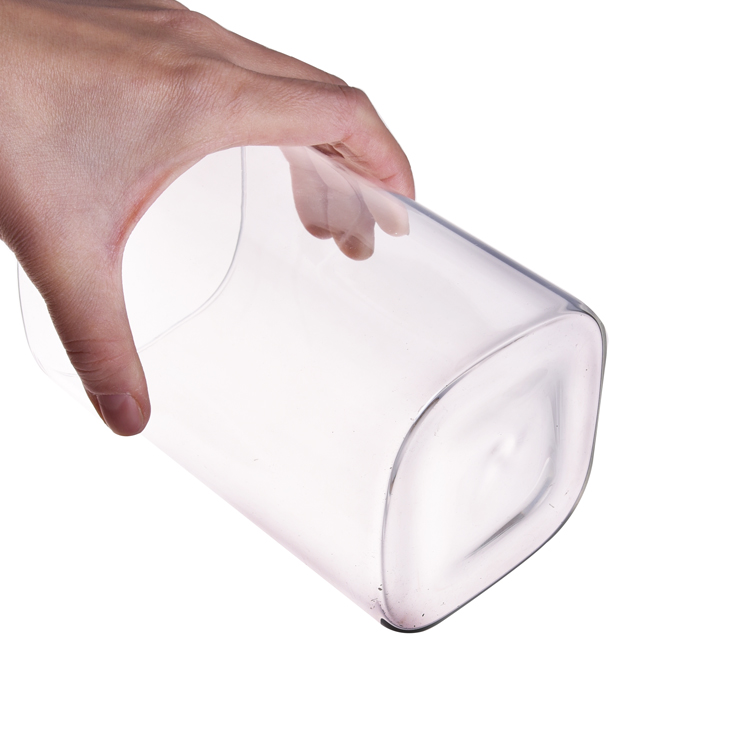 high borosilicate leak proof square glass jars for food