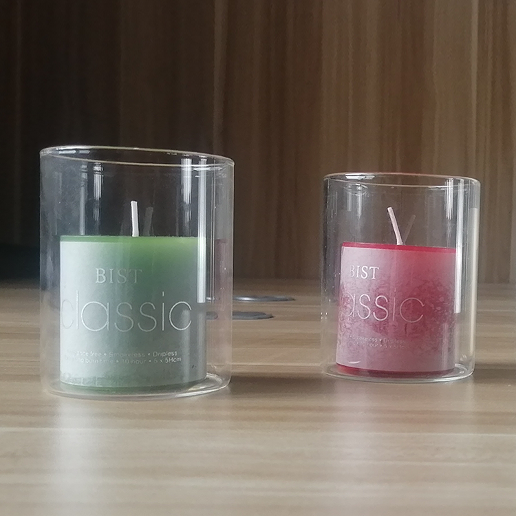 high borosilicate luxury empty clear candle jars glass in bulk wih bamboo lids