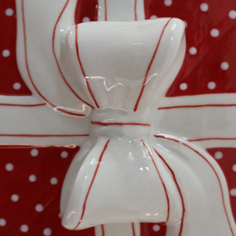 high class custom handmade Europe style Christmas red gift pattern ceramic jar indoor gifts home decorations