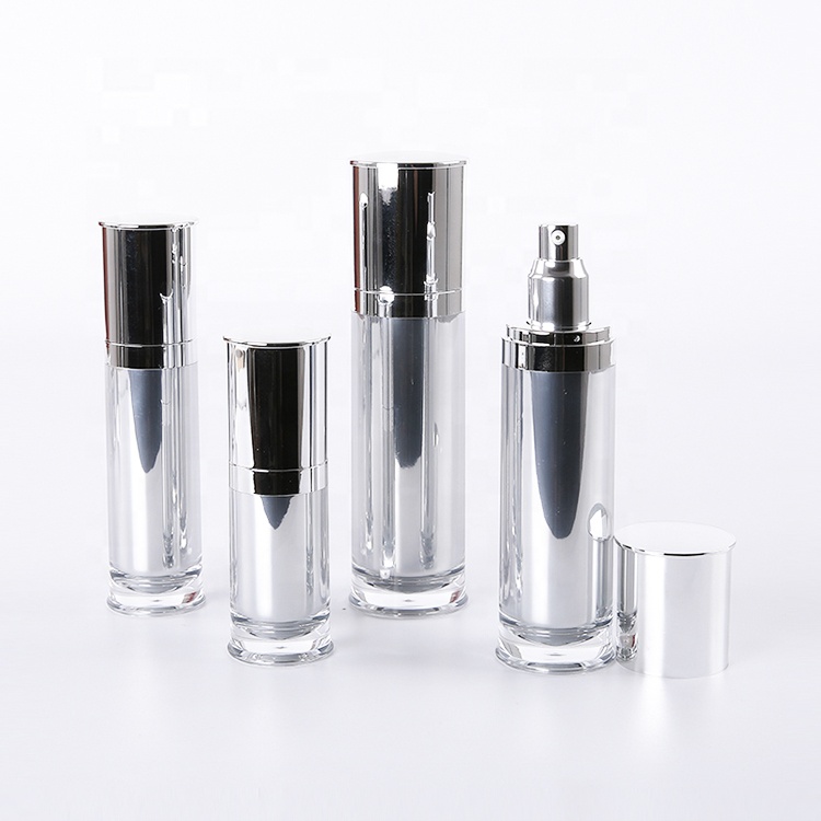 high class eaves side round cosmetic package acrylic lotion bottle and cream jars