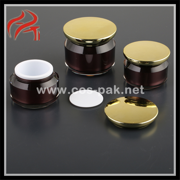 high class eaves side round cosmetic package acrylic lotion bottle and cream jars
