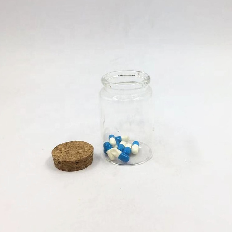 high clear empty cork top 90ml 3oz Pharmaceutical Pill tube reagent borosilicate glass Bottles for capsules,pills tablets