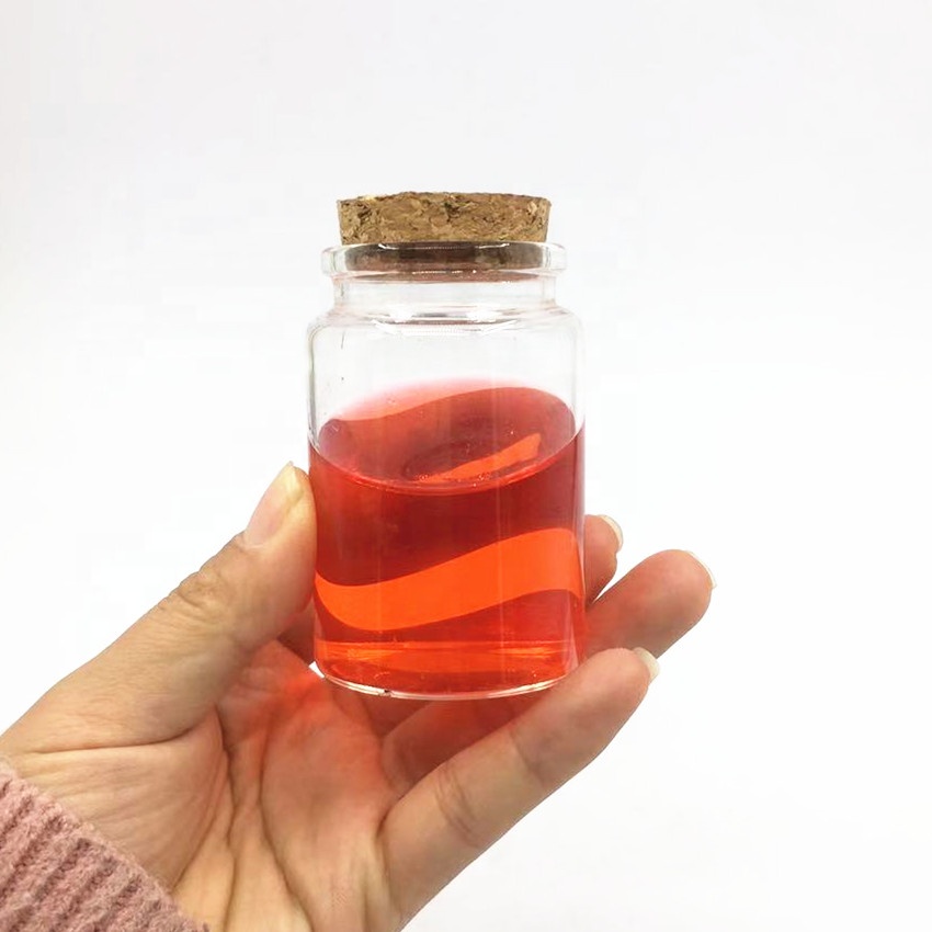 high clear empty cork top 90ml 3oz Pharmaceutical Pill tube reagent borosilicate glass Bottles for capsules,pills tablets