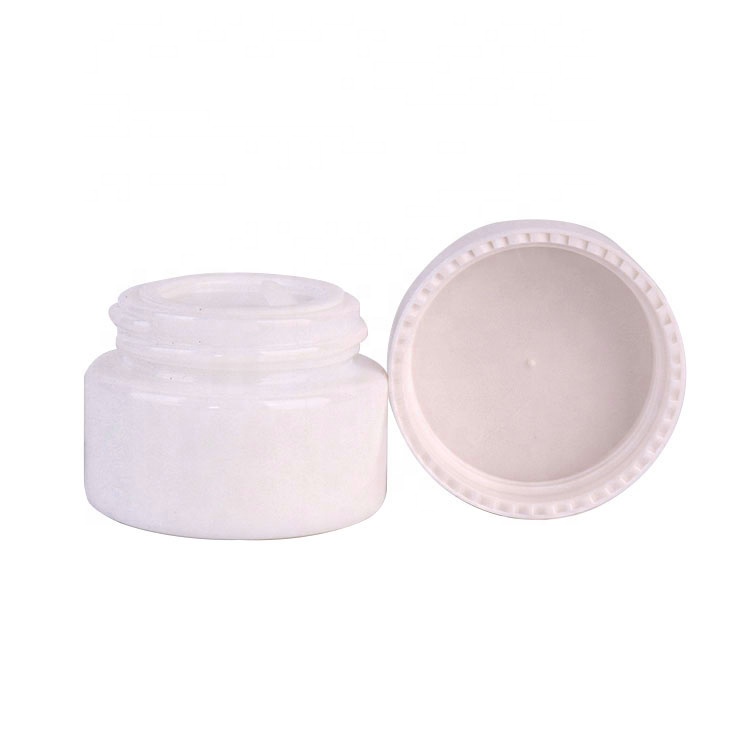 high end 15ml white porcelain glass jar with inner liners and lids for cosmetic porcelain cream jar