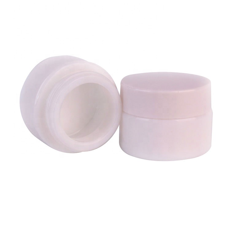 high end 15ml white porcelain glass jar with inner liners and lids for cosmetic porcelain cream jar
