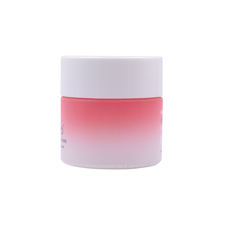 high end 50g color custom printed cosmetic glass jars with white lid