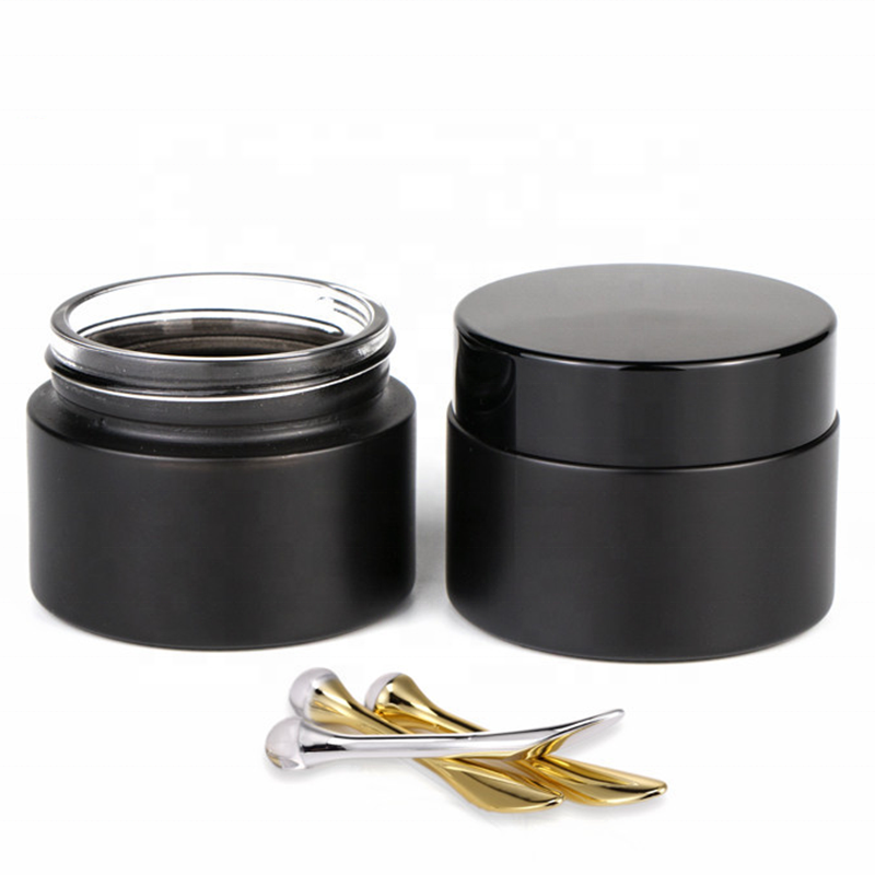 high end 5ml 20ml 30ml 50ml 100ml unique mini glass jars black jar for cream in stock