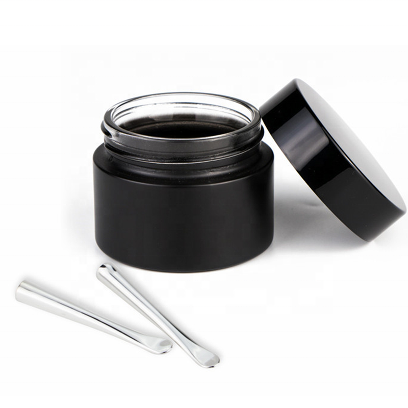 high end 5ml 20ml 30ml 50ml 100ml unique mini glass jars black jar for cream in stock
