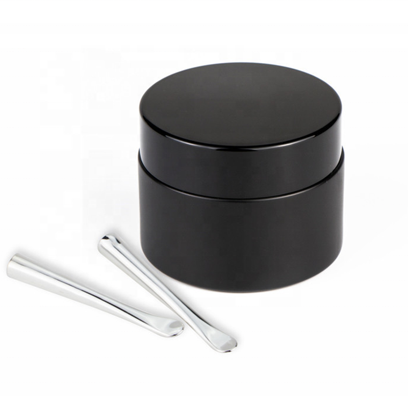 high end 5ml 20ml 30ml 50ml 100ml unique mini glass jars black jar for cream in stock