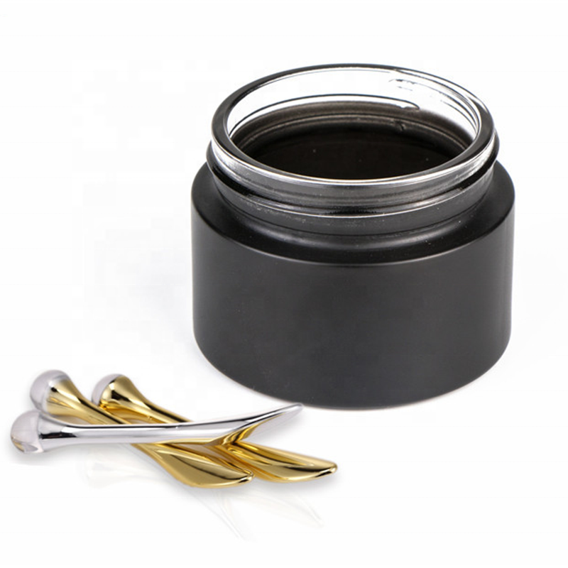 high end 5ml 20ml 30ml 50ml 100ml unique mini glass jars black jar for cream in stock