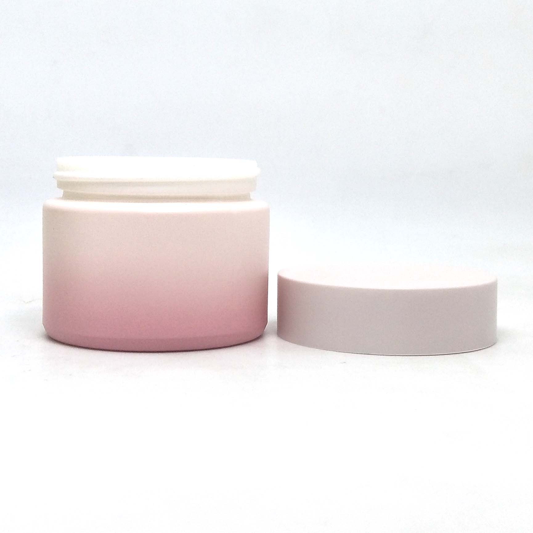 high-end ceramic painting pink Cosmetic Packaging Containers opal cosmetic cream glass jar