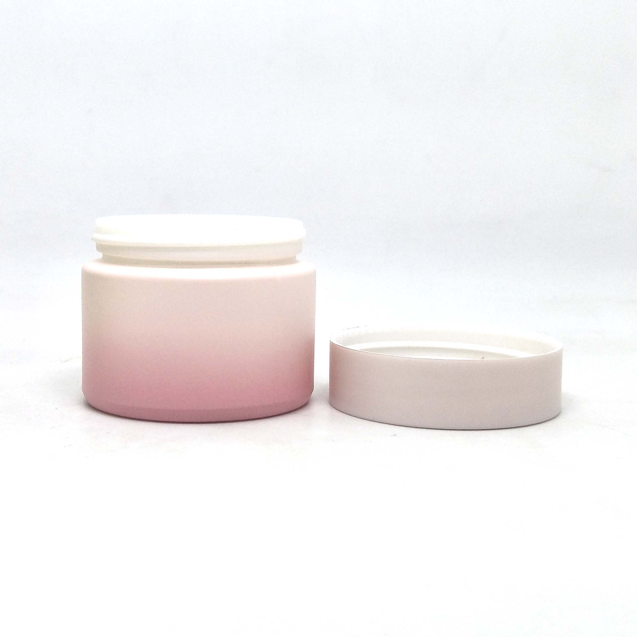 high-end ceramic painting pink Cosmetic Packaging Containers opal cosmetic cream glass jar