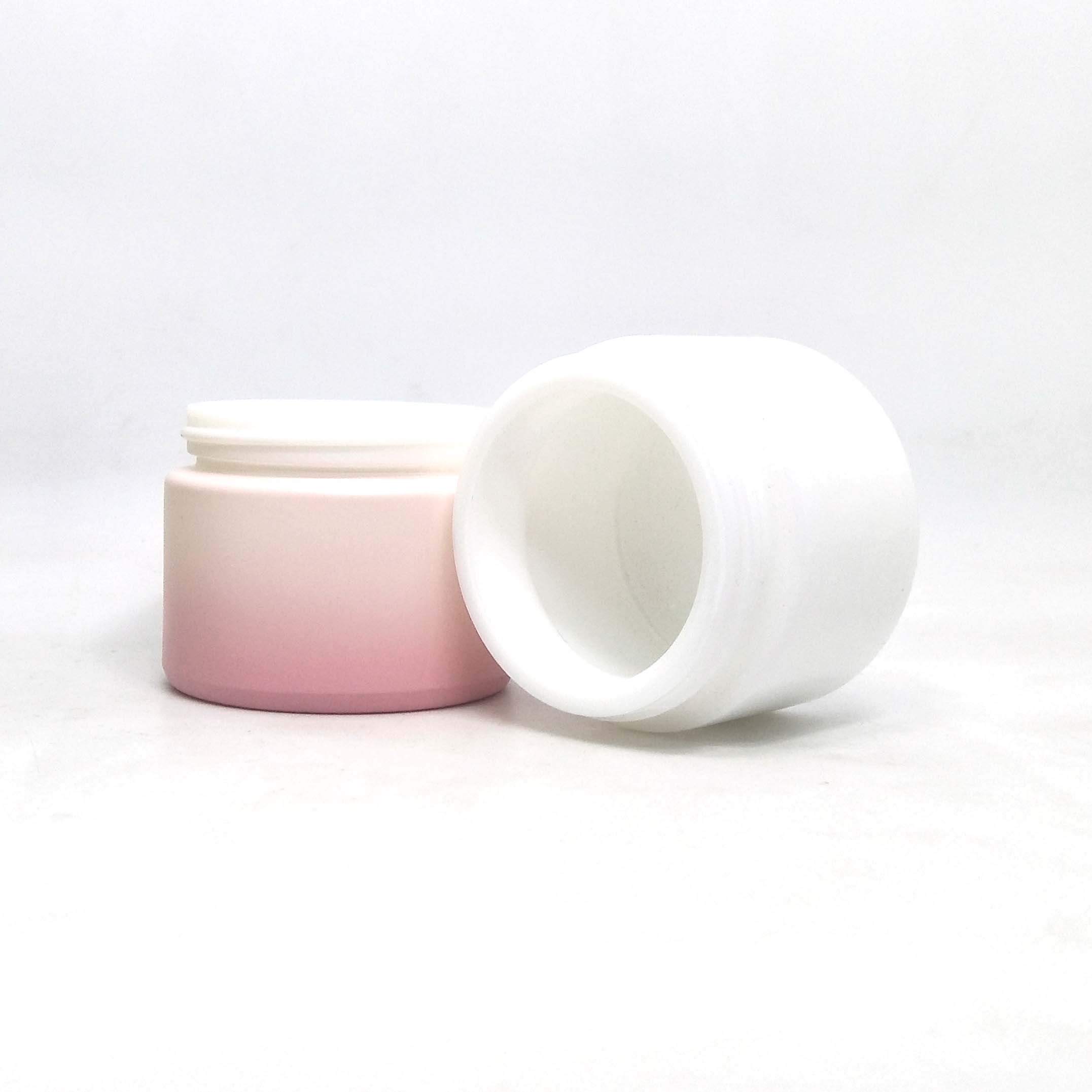 high-end ceramic painting pink Cosmetic Packaging Containers opal cosmetic cream glass jar