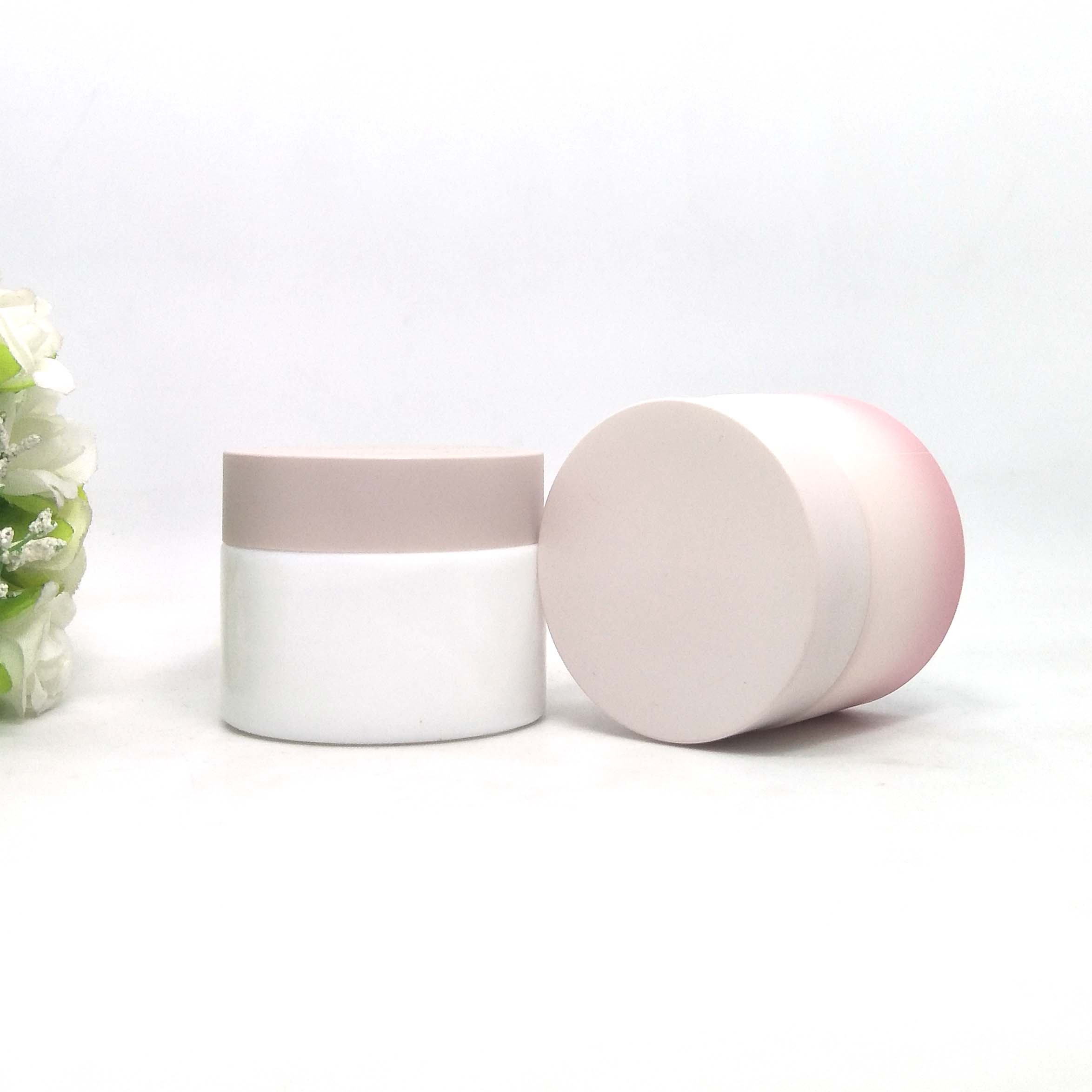 high-end ceramic painting pink Cosmetic Packaging Containers opal cosmetic cream glass jar