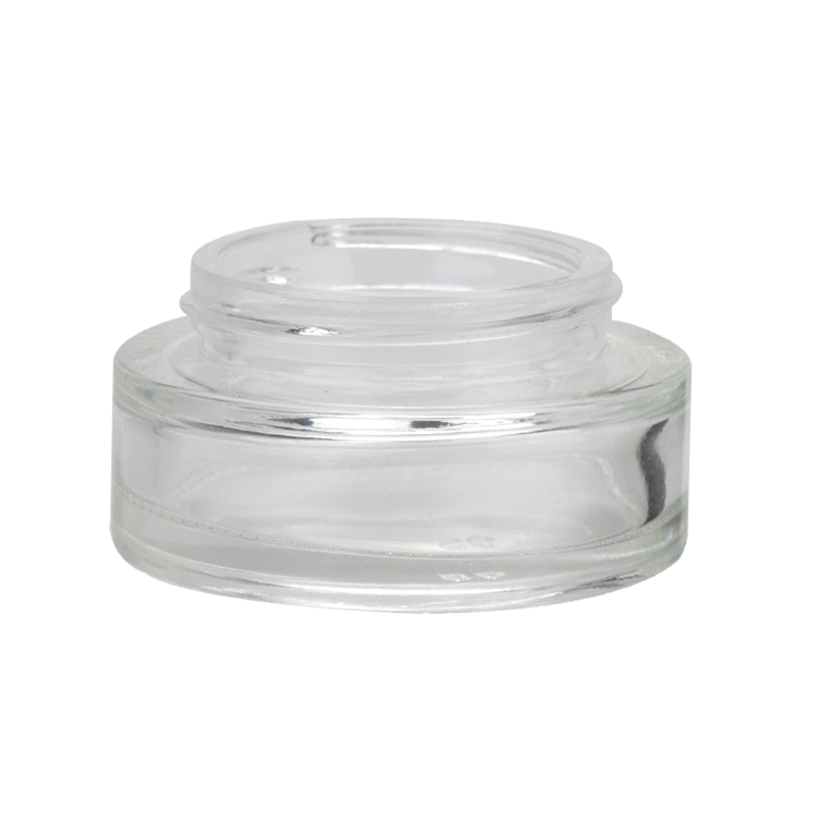 high end clear glass 5g 15g 30g 50g 100g face mask cosmetic cream with nature wood lid