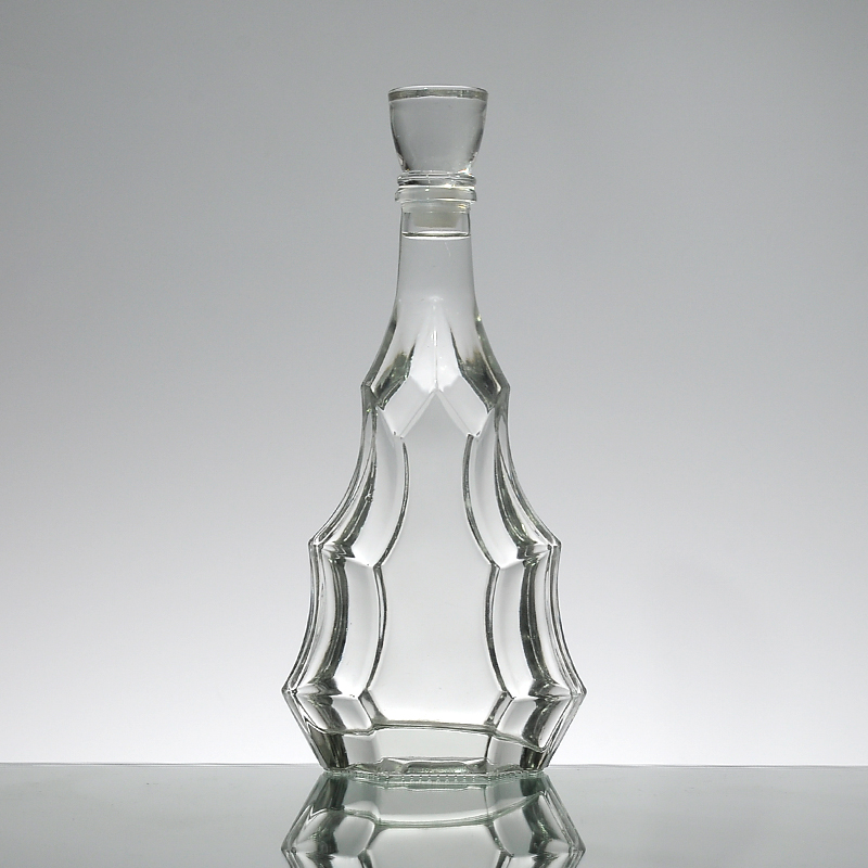 high end clear glass bottle wine bottles 500ml 700ml liquor glass bottle