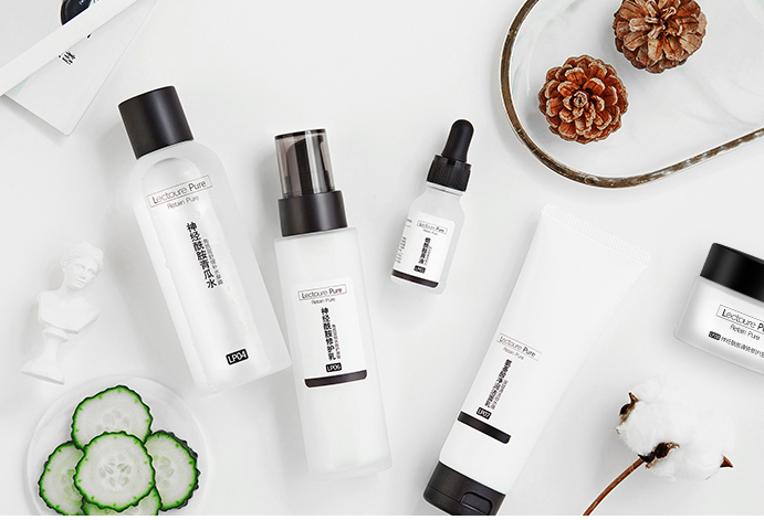 high-end cosmetic set packaging glass bottle for essence emulsion face cream 100ml 150ml 50ml with pump and spray plastic cap