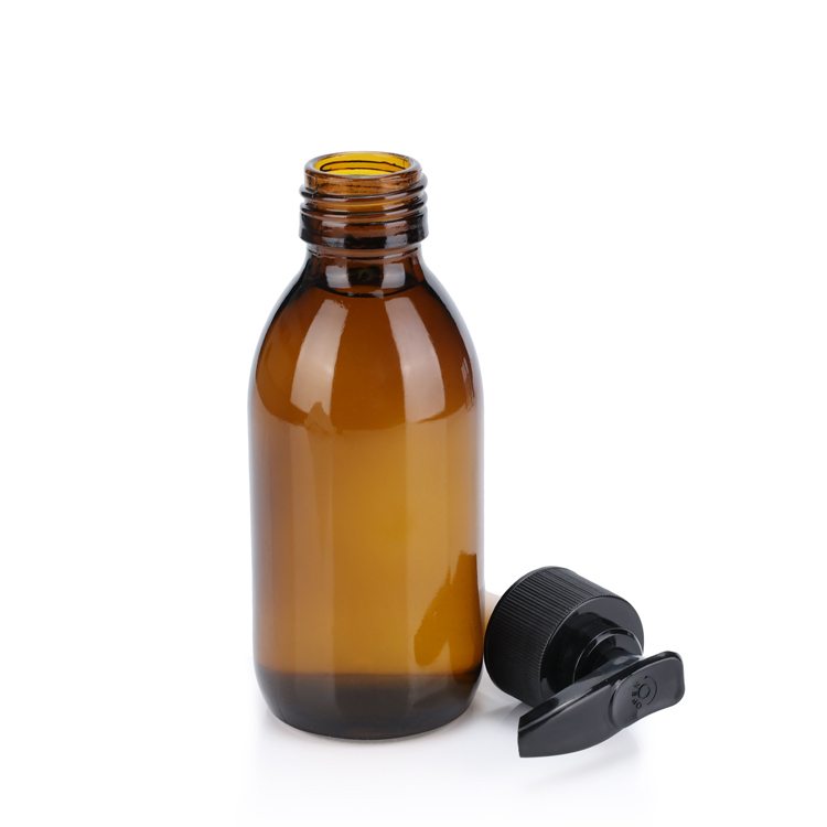 high end empty amber cosmetic glass bottle 30 60 100 125 150 200 ml glass lotion bottle with pump