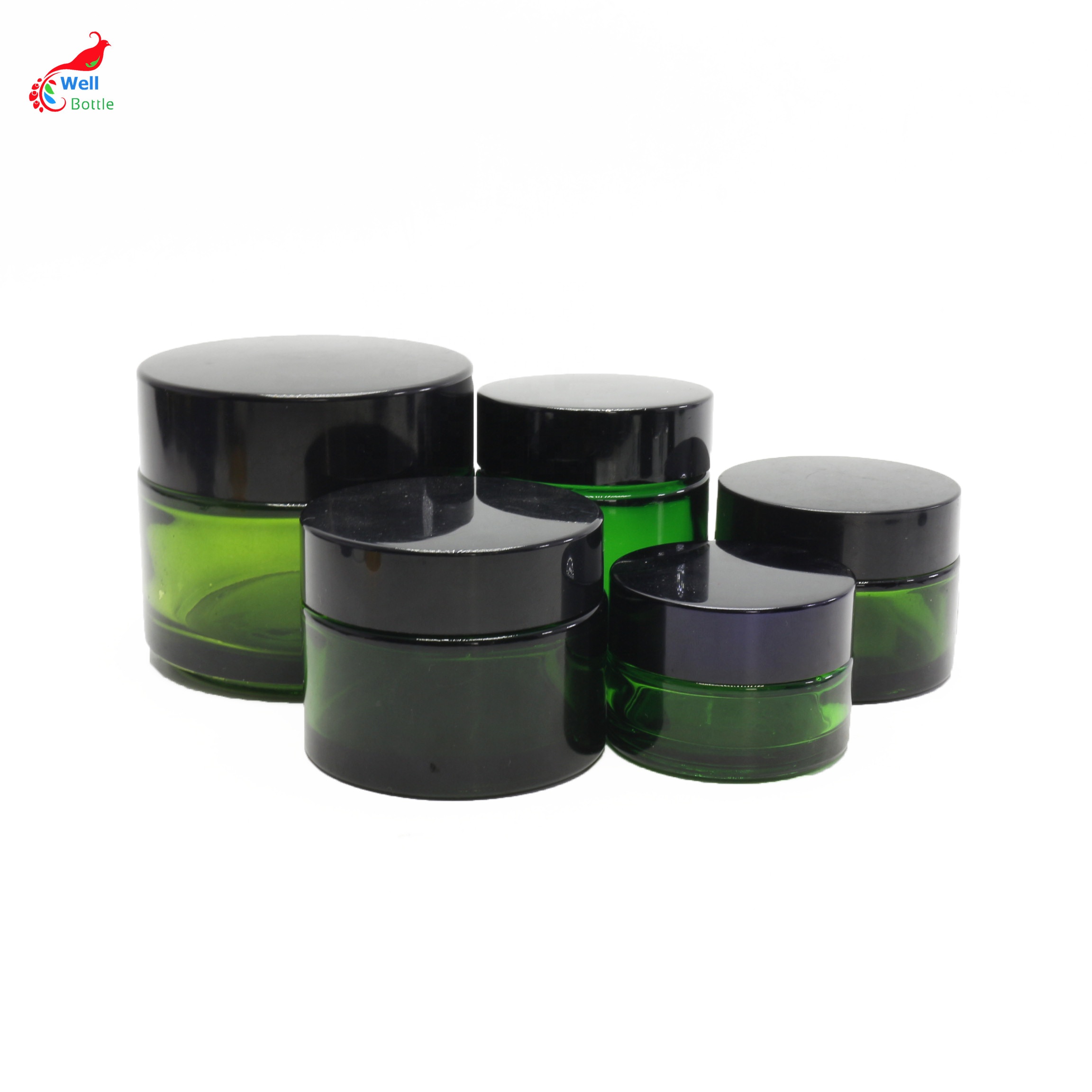 high end frosted matte amber cosmetic glass bottle and jar pump bottle for lotion serum cream full set GJ-04A