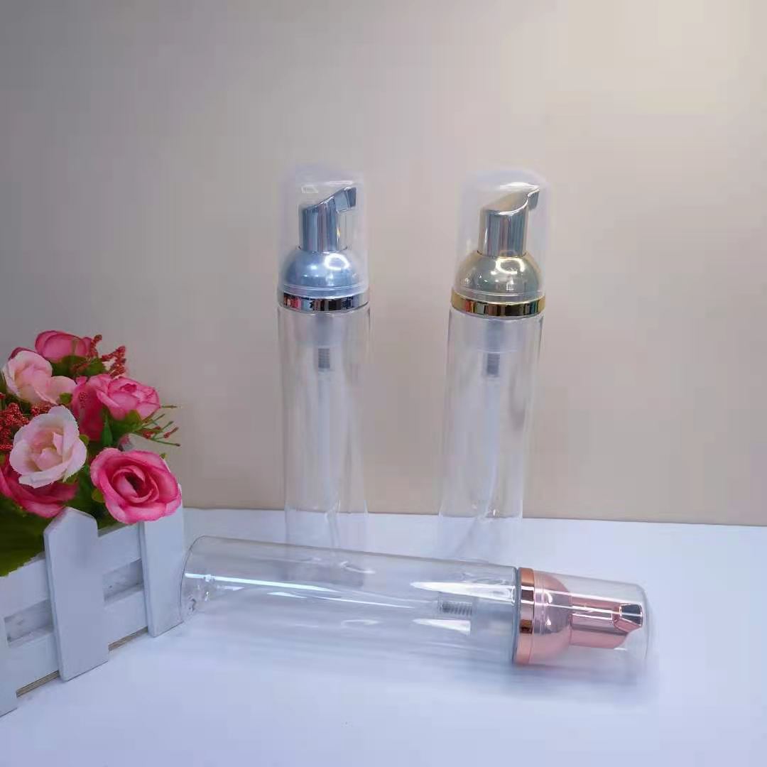 high end lower hand soap cleansing foam gold clear gold foam pump bottle