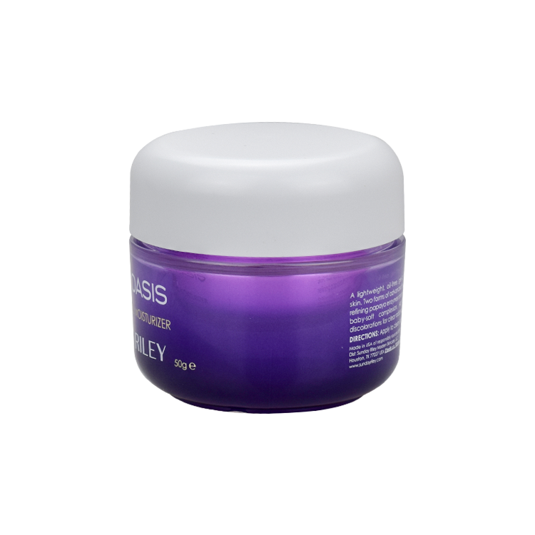 high end luxurious purple glass double wall cream jar 50g