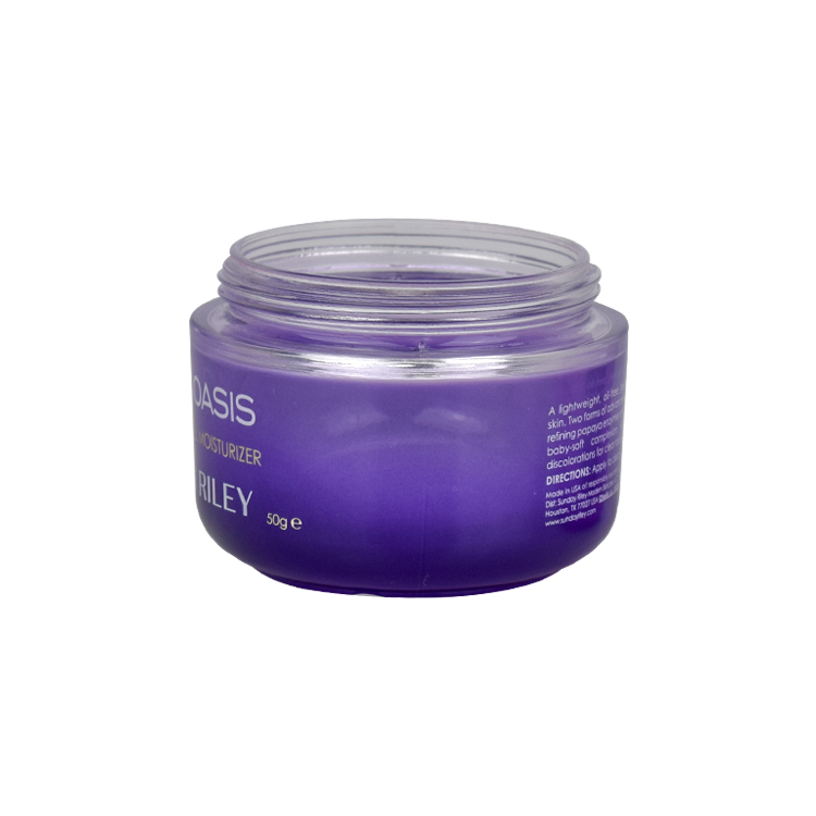 high end luxurious purple glass double wall cream jar 50g
