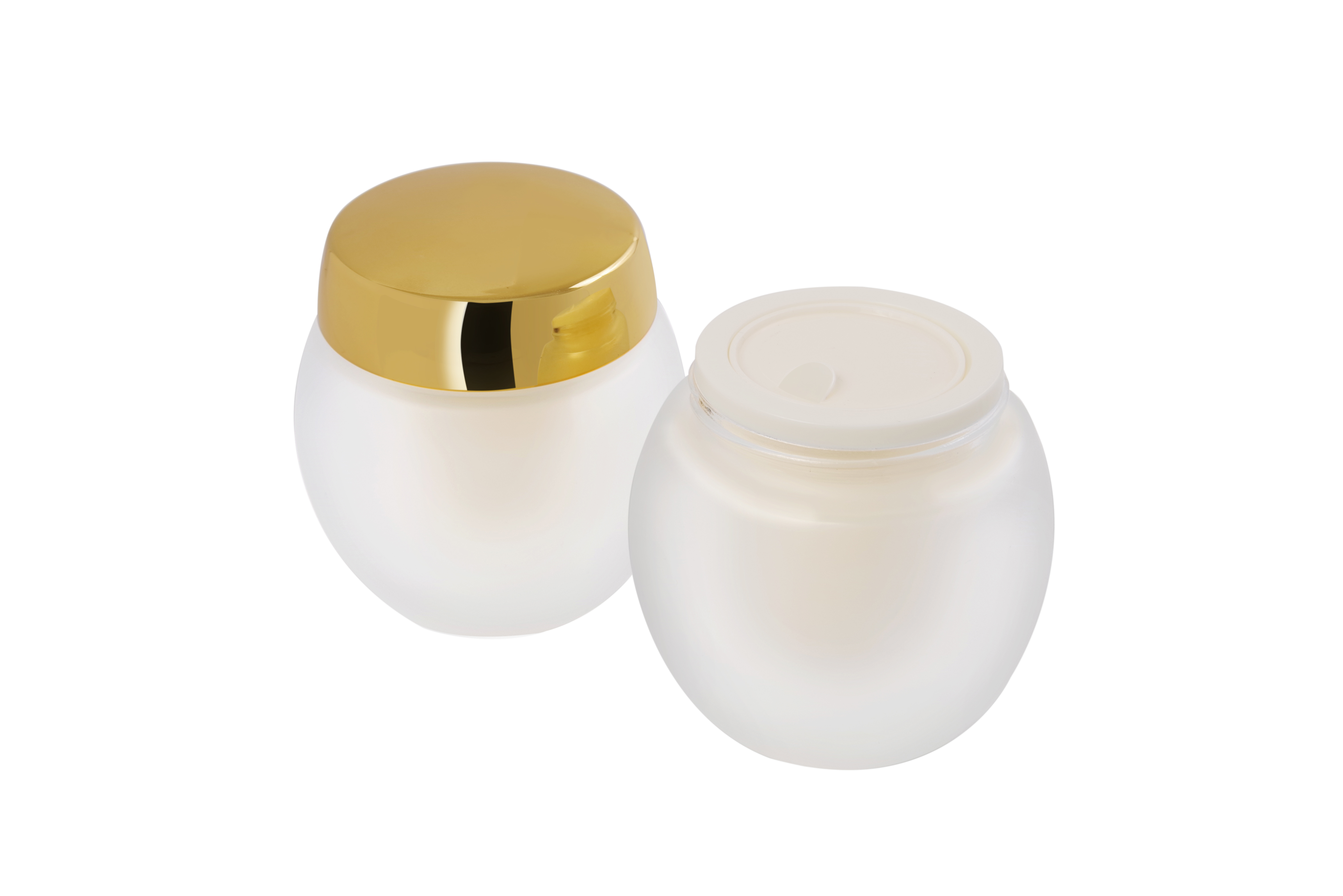 high end quality glass cosmetic face cream jar with inner lid
