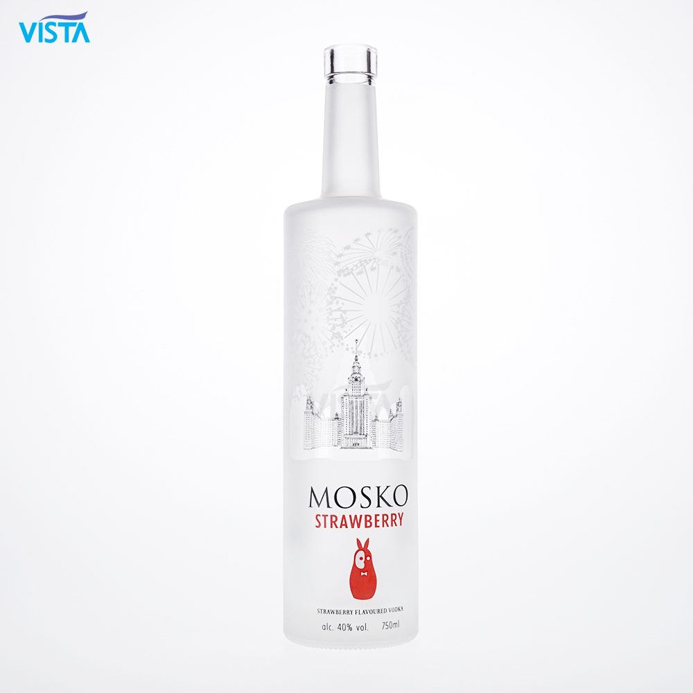 high flint spirits square glass bottle 750ml frost glass bottles liquor glass bottle