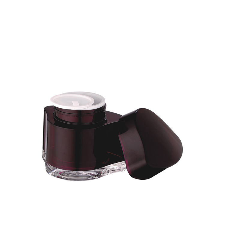 high grade dark wine red double wall triangle 30g 50g acrylic facial mask cream  jar