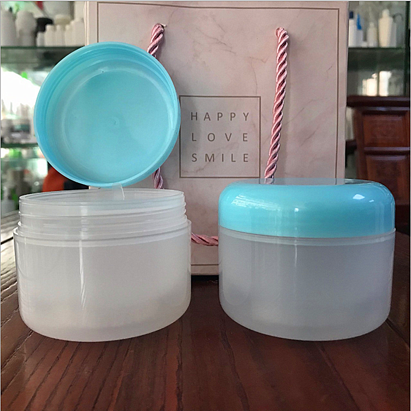 high luxury 4oz opaque macaron blue purple lid cosmetic jar sets white and gold top blue glitter cosmetic sample pink jar amber