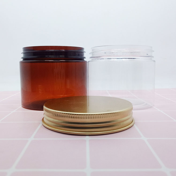 high quality 100g 150g 200g 250g clear PET plastic cosmetic container cream jar with white plastic jar