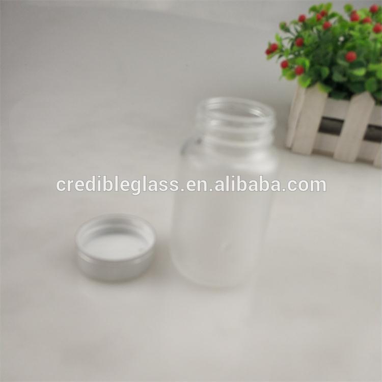 high quality 100ml frosted pharmaceutical glass bottles empty capsule bottle pills bottle with colorful cap