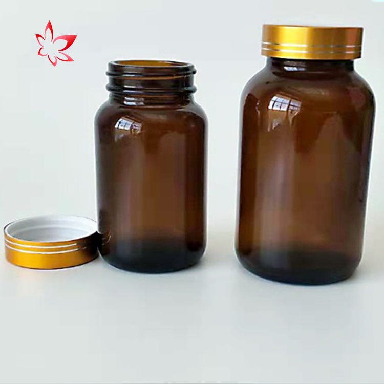 high quality 100ml frosted pharmaceutical glass bottles empty capsule bottle pills bottle with colorful cap