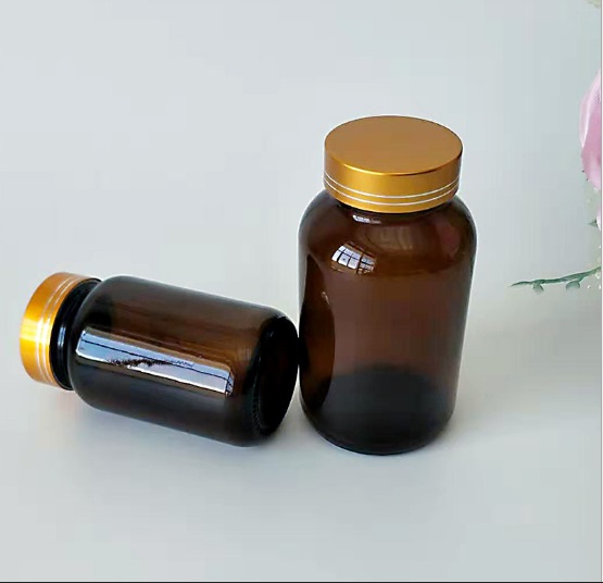 high quality 100ml frosted pharmaceutical glass bottles empty capsule bottle pills bottle with colorful cap