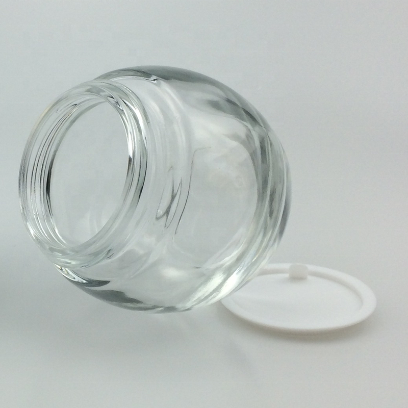 high quality 120g clear glass cosmetic jars with golden lid for cream personal care