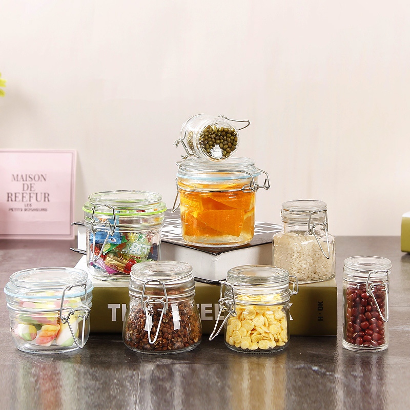 high quality 150ml pineapple pearl glass coconut jam jar with stainless steel clamp lid