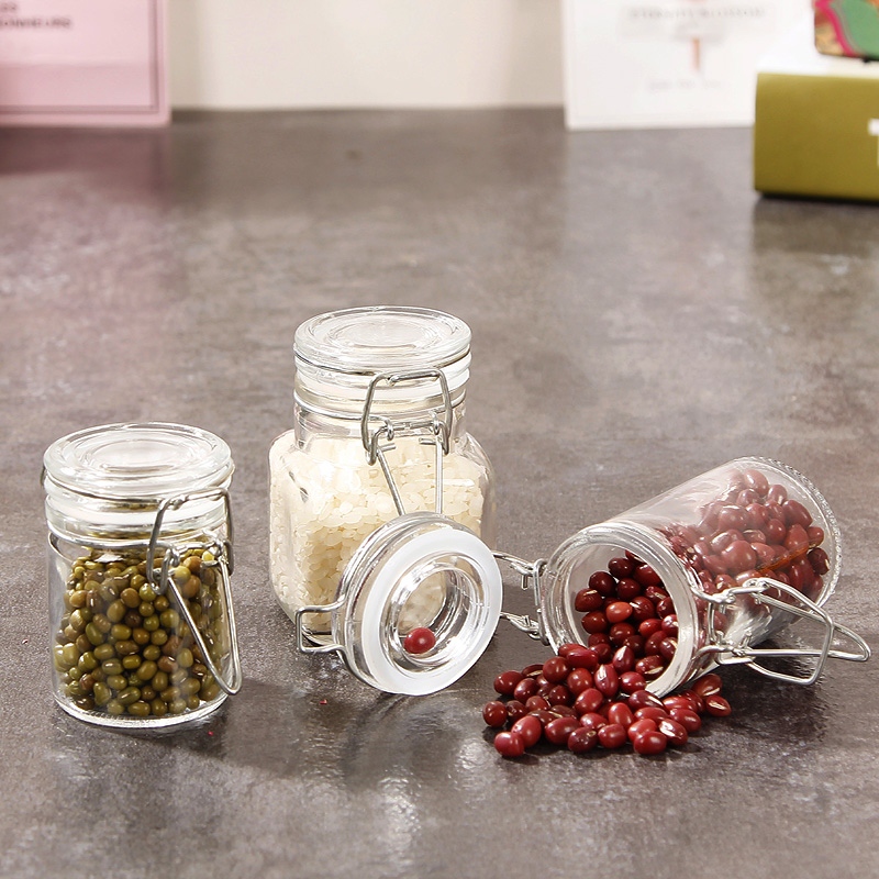 high quality 150ml pineapple pearl glass coconut jam jar with stainless steel clamp lid