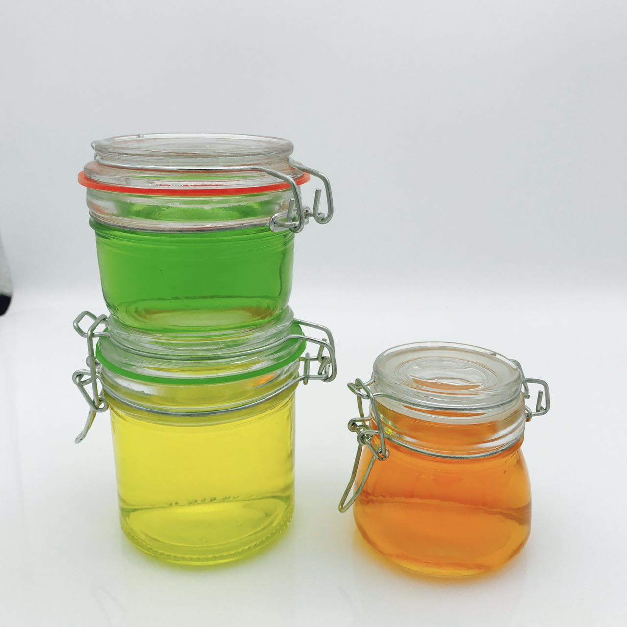 high quality 150ml pineapple pearl glass coconut jam jar with stainless steel clamp lid