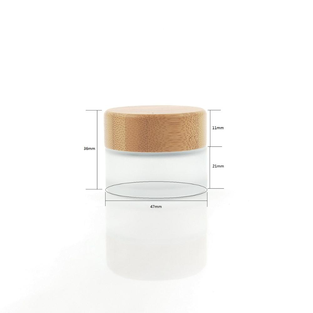 high quality 15g 15ml cosmetics packaging bamboo glass jar with bamboo lid