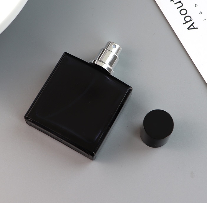 high quality 15ml 30ml 50ml 100ml Frosted rectangular black perfume bottle